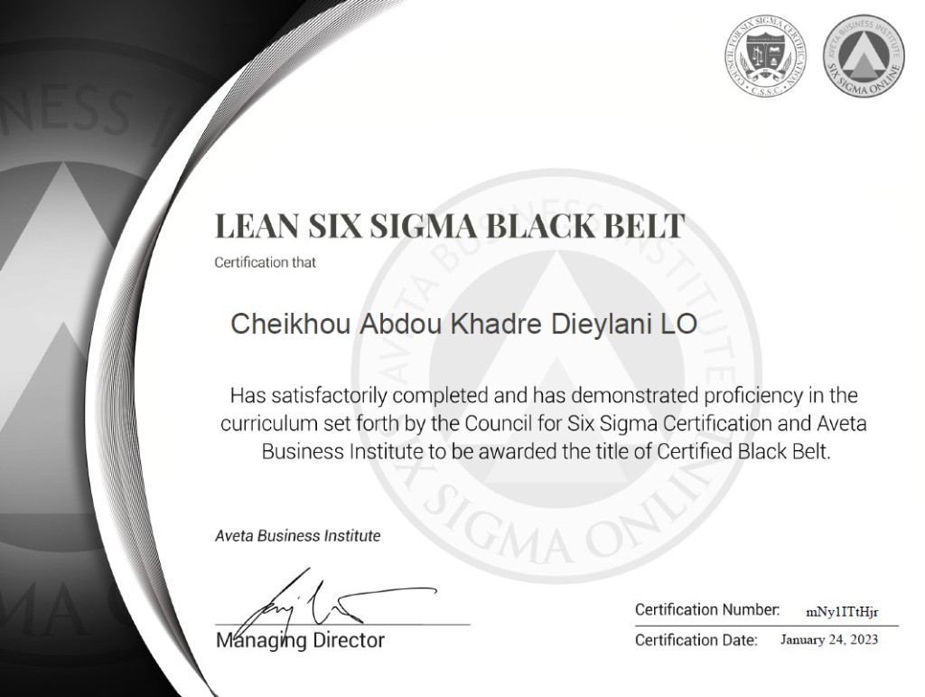 7844 geodir mentor bb upload Official Certification Issued Lean Six Sigma Black Belt Certification