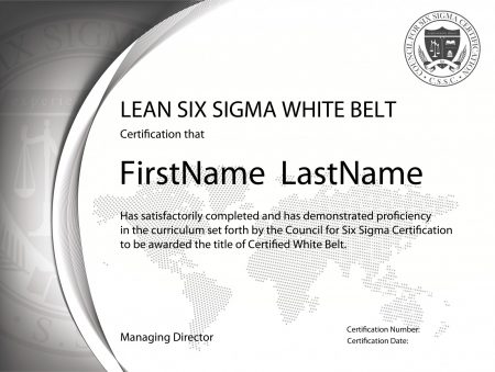 Lean Six Sigma White Belt Certification Lean Six Sigma White Belt Certification