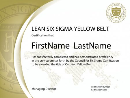 Lean Six Sigma Yellow Belt Certification Lean Six Sigma Yellow Belt Certification